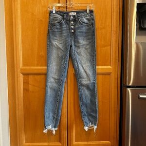 LIKE NEW Flying Monkey distressed ankle jeans with button fly
